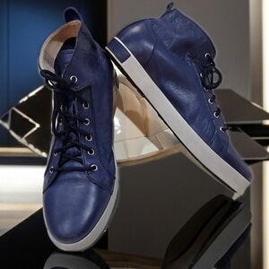 Original Blackstone Navy Blue Leather High Blackstone Sneakers EU 44 / US 11